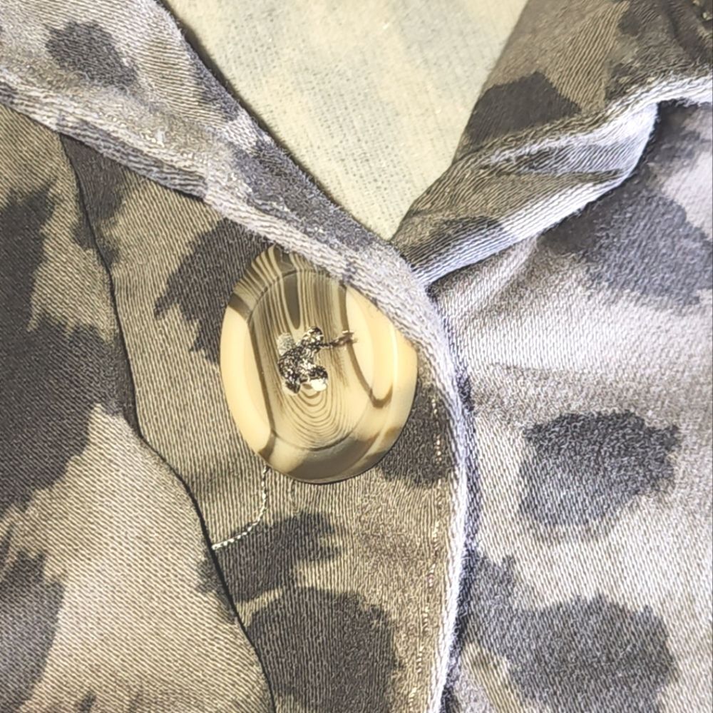 Knox Rose Gray Cheetah Print Drawstring Utility Jacket Size M - Picture 9 of 12